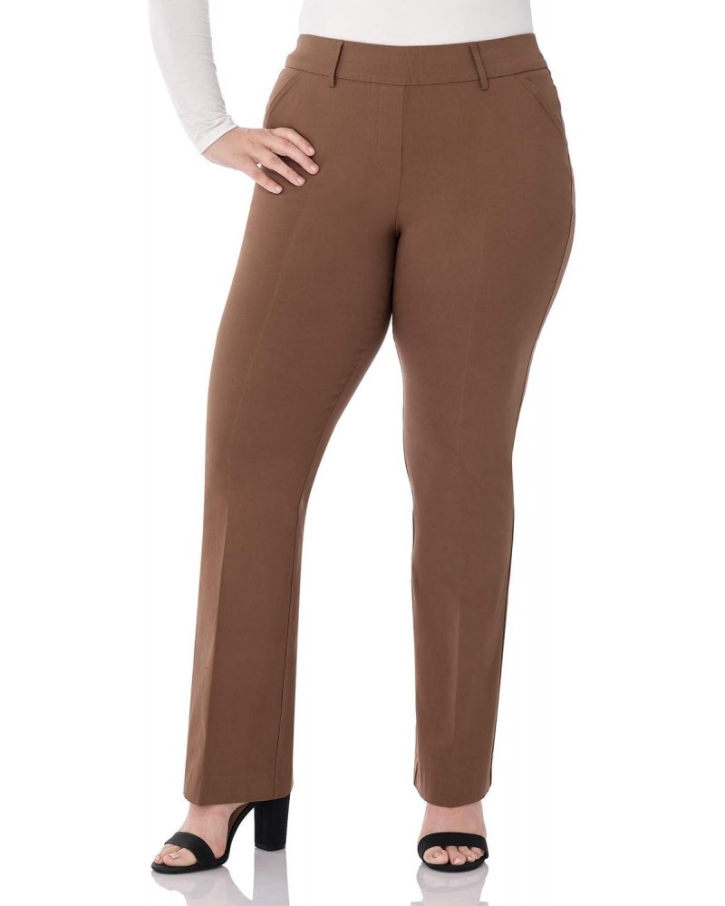 Curvy Woman Ease into Comfort Barely Bootcut Plus Size Pant (24W, Chestnut) $27.50 Pants