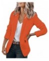 Womens Blazer 2023 Dressy Casual Office Work 3/4 Sleeve Open Front One Button Jacket Plus Size Outwear Ladies Suits B-orange ...