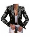 Women Open Front Blazer Colorful Print Long Sleeve Slim Jacket V Neck Double-Breasted Blouse Top 3XL / XXX-Large I $15.12 Bla...